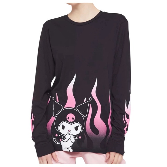 Hot Topic Tops - Hot topic Kuromi size Large long sleeve black tshirt